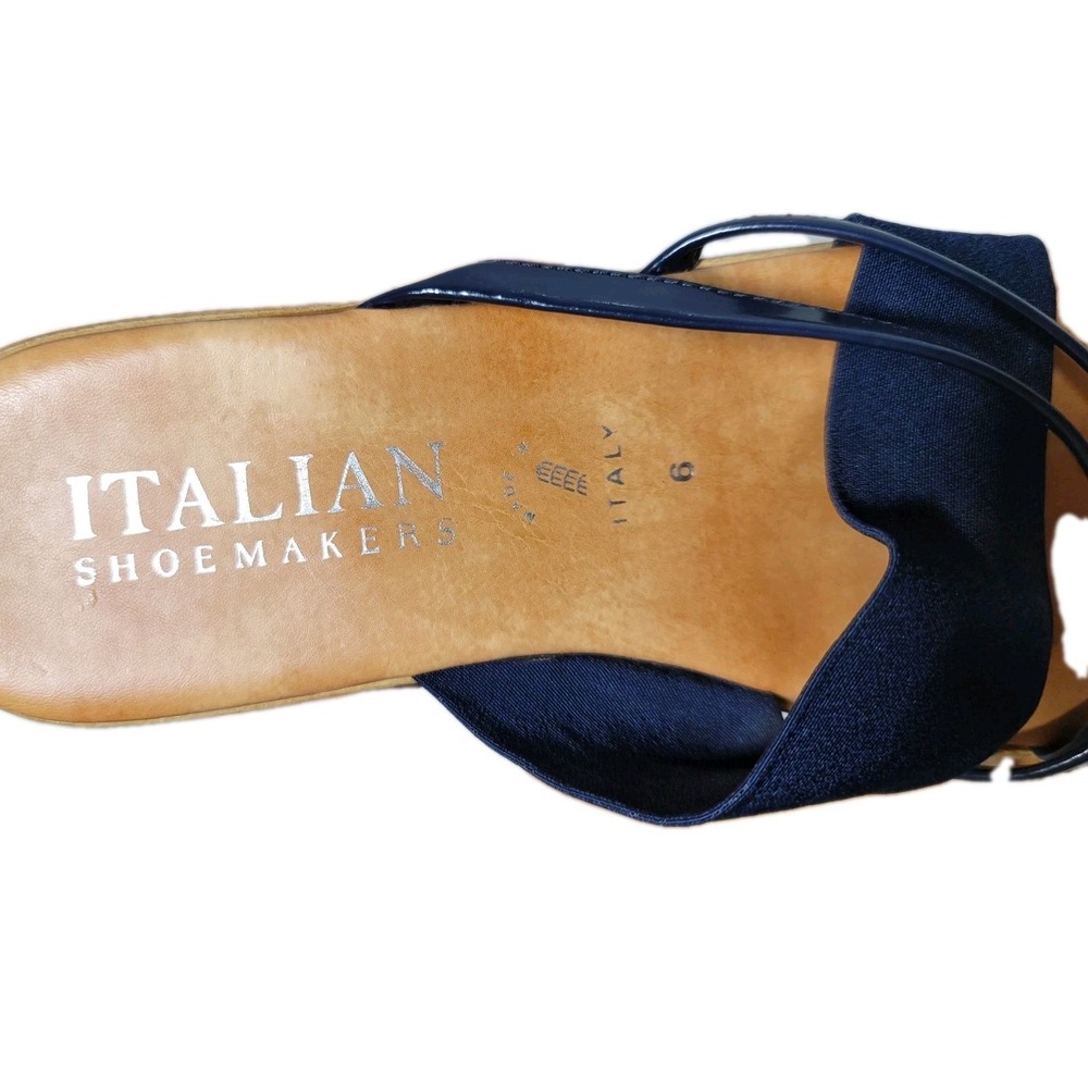 2 Pair Italian Shoemakers Womens Size 6 Thong Sandals Flip Flop Blue & Brown - Picture 7 of 7